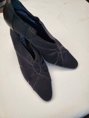 Prevata Made in Italy Black Kitten Heel Pumps Sz 8B Vero Cuoio Vintage